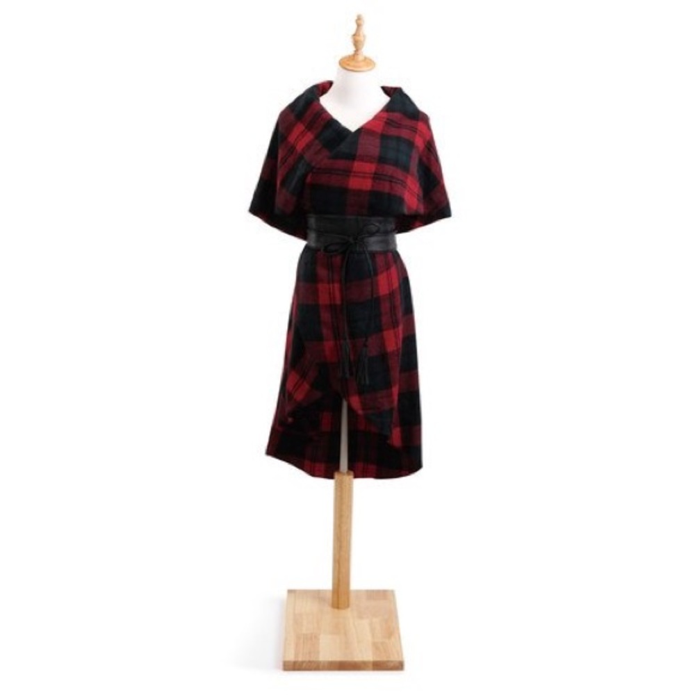 🆕 AUCTION PRICE👩🏻‍⚖️ Red and Black Plaid Woven City Wrap on the Go - Picture 3 of 6